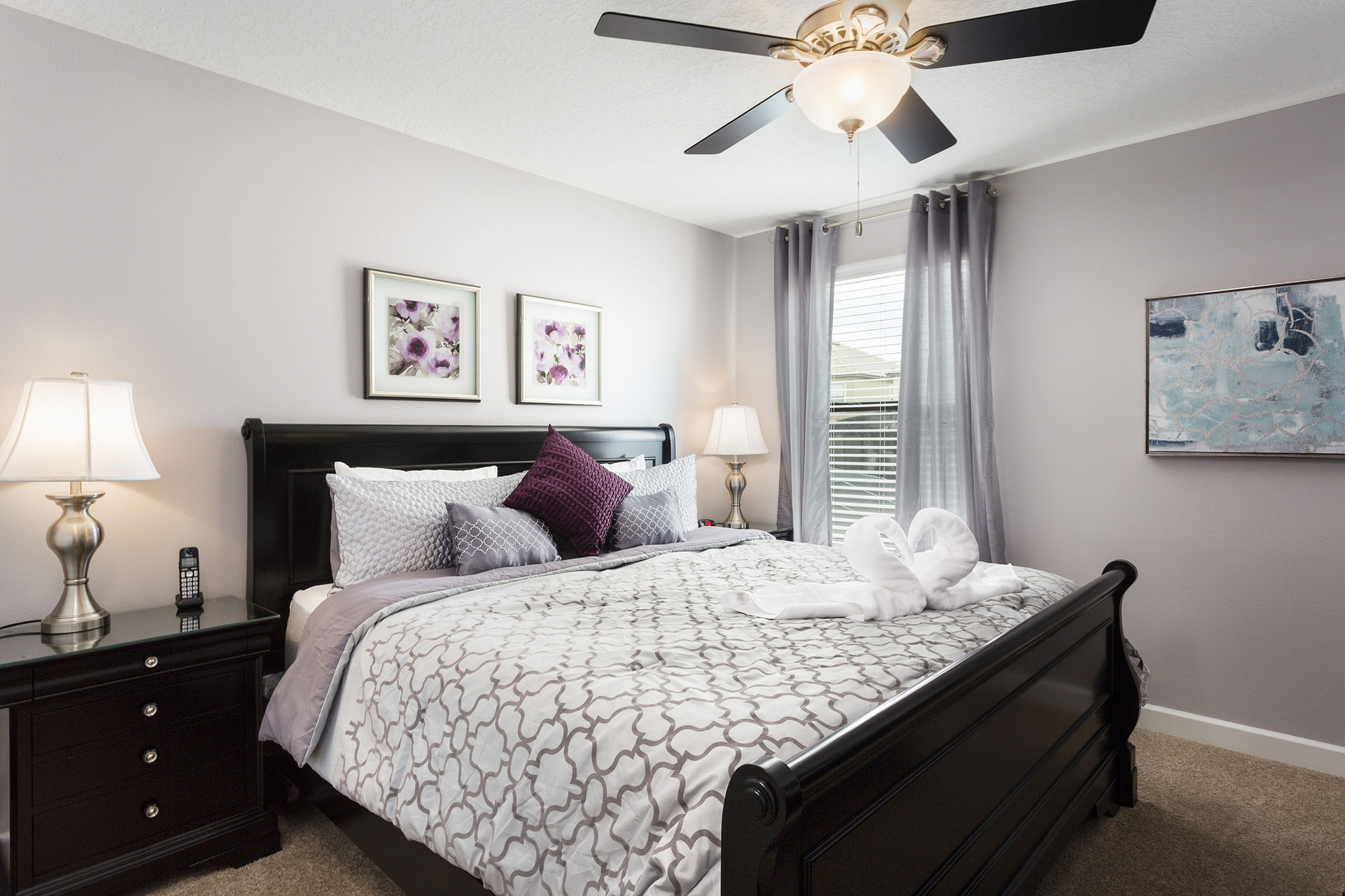 This king bedroom is located on the second floor and features an ensuite bathroom