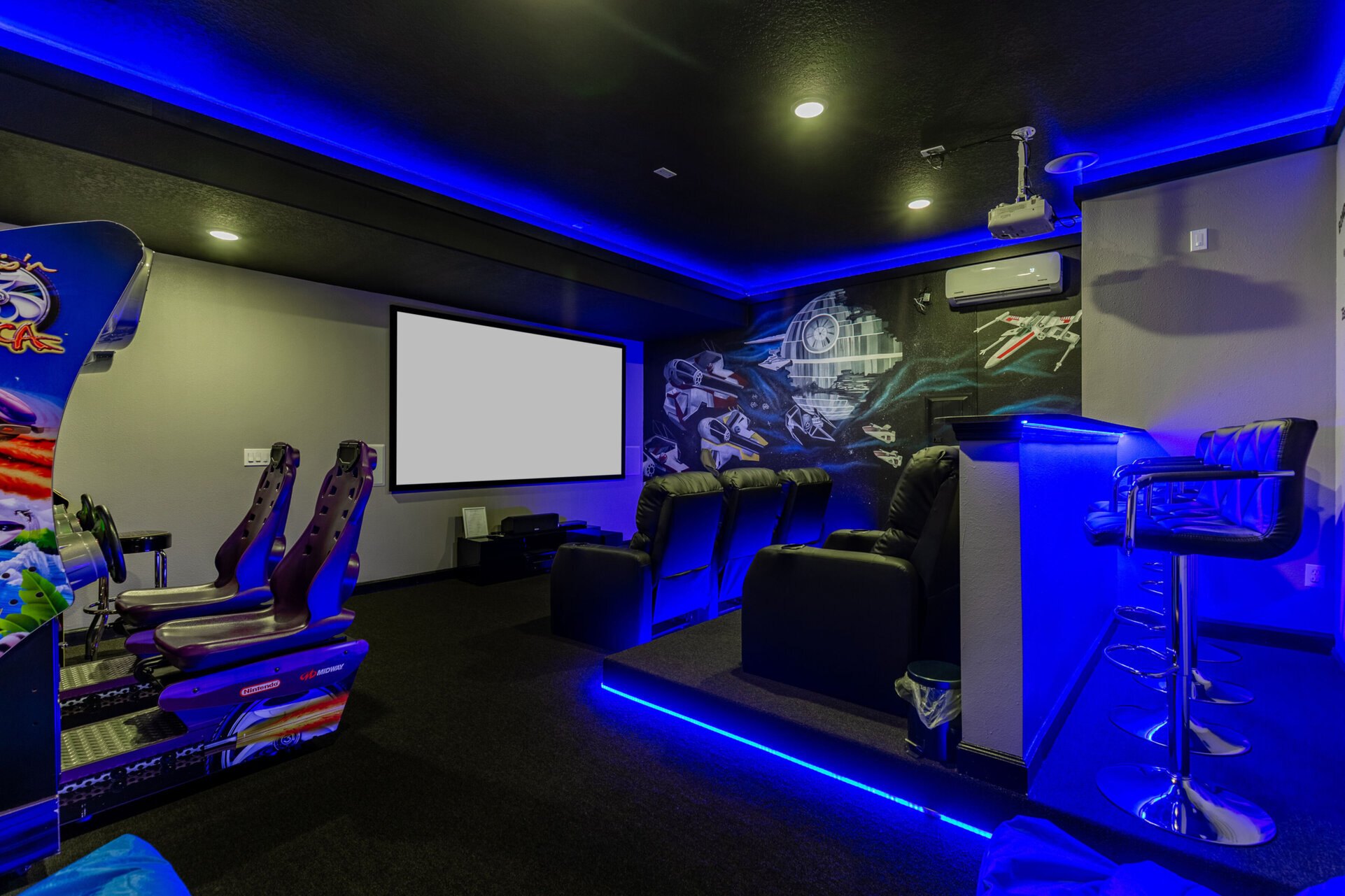 Relax in the private home theater