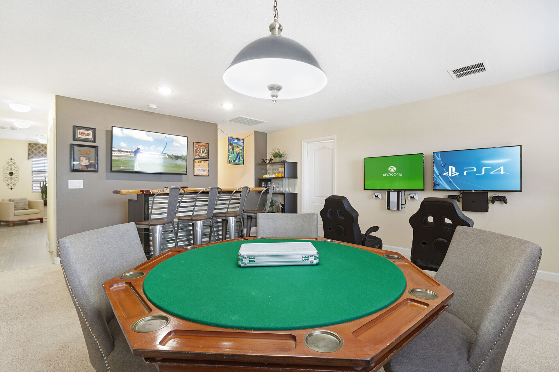 Play a fun round of poker in the loft game room
