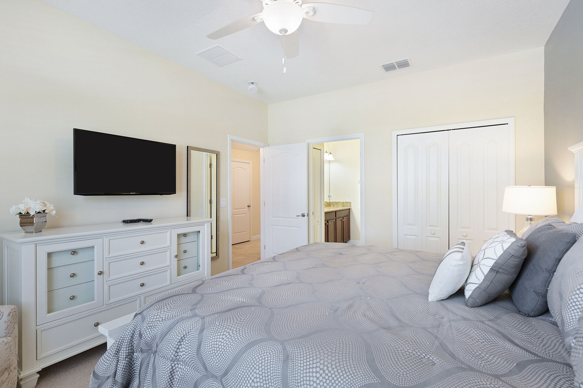Unwind while watching a movie in bed on the SMART TV