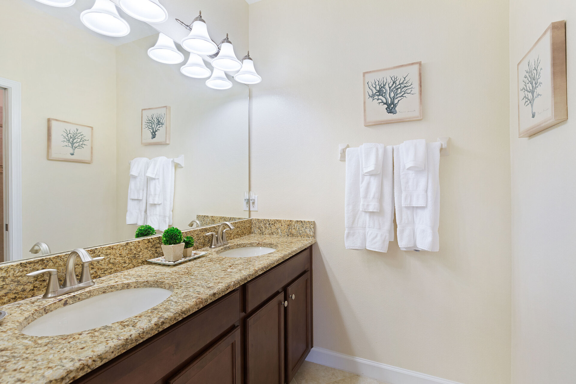Serene ensuite bathroom with a dual vanity