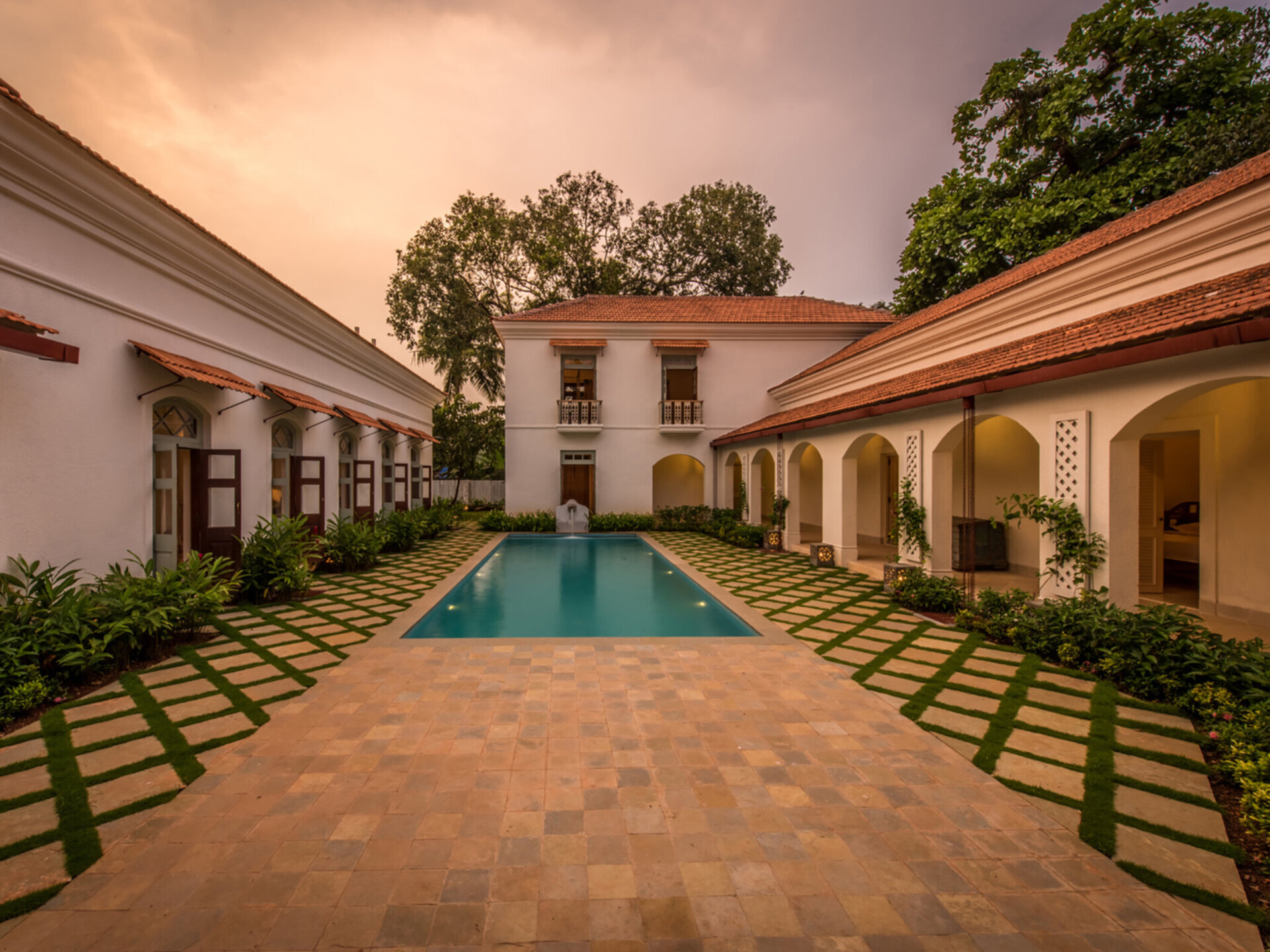 Pool at dusk