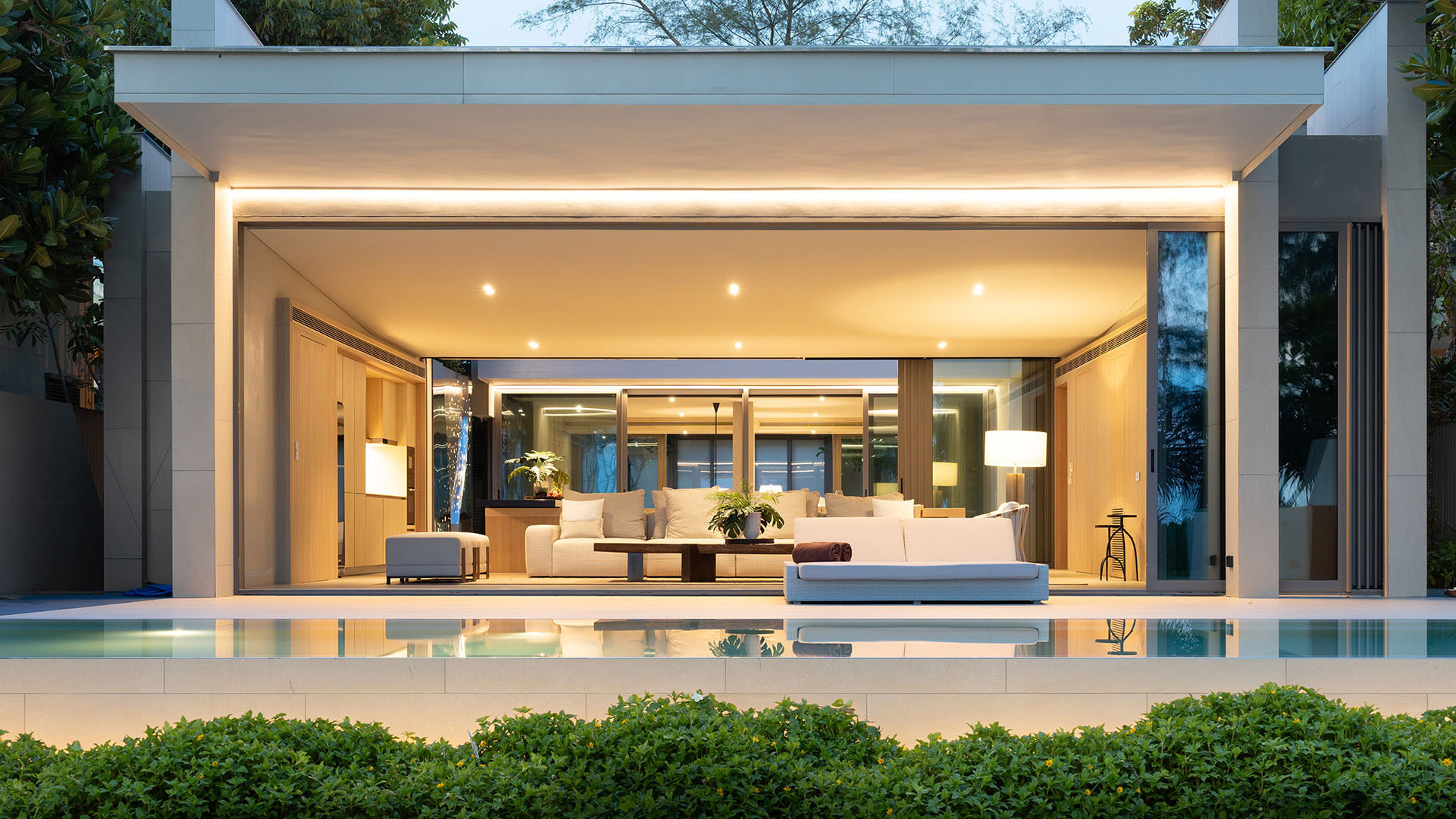 Veyla Beach Villa 6 - Calming pool and living terrace area