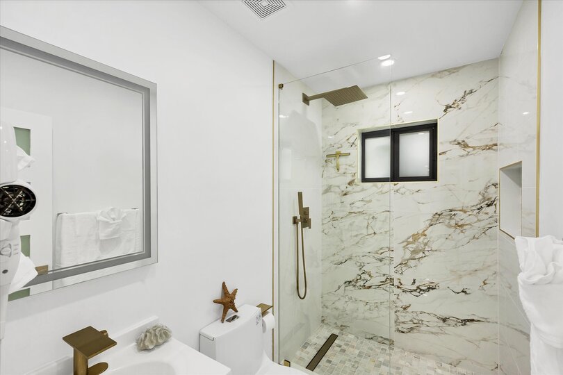 Guest bathroom with walk-in shower