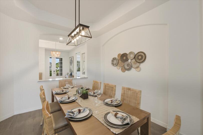 Dining area. Dining table seats 8with additional seating for 4 at the kitchen island