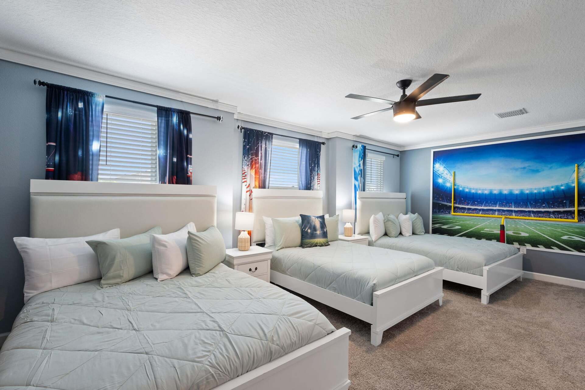Two Queen Beds, One Double Bedroom 9 Upstairs