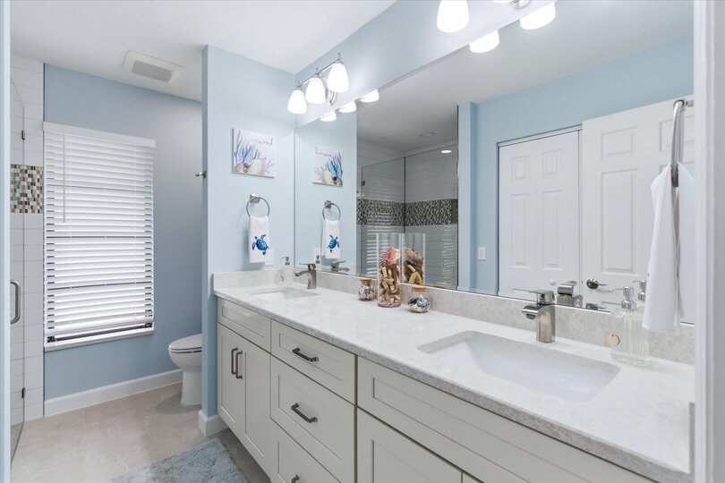 Guest bathroom, walk-in shower