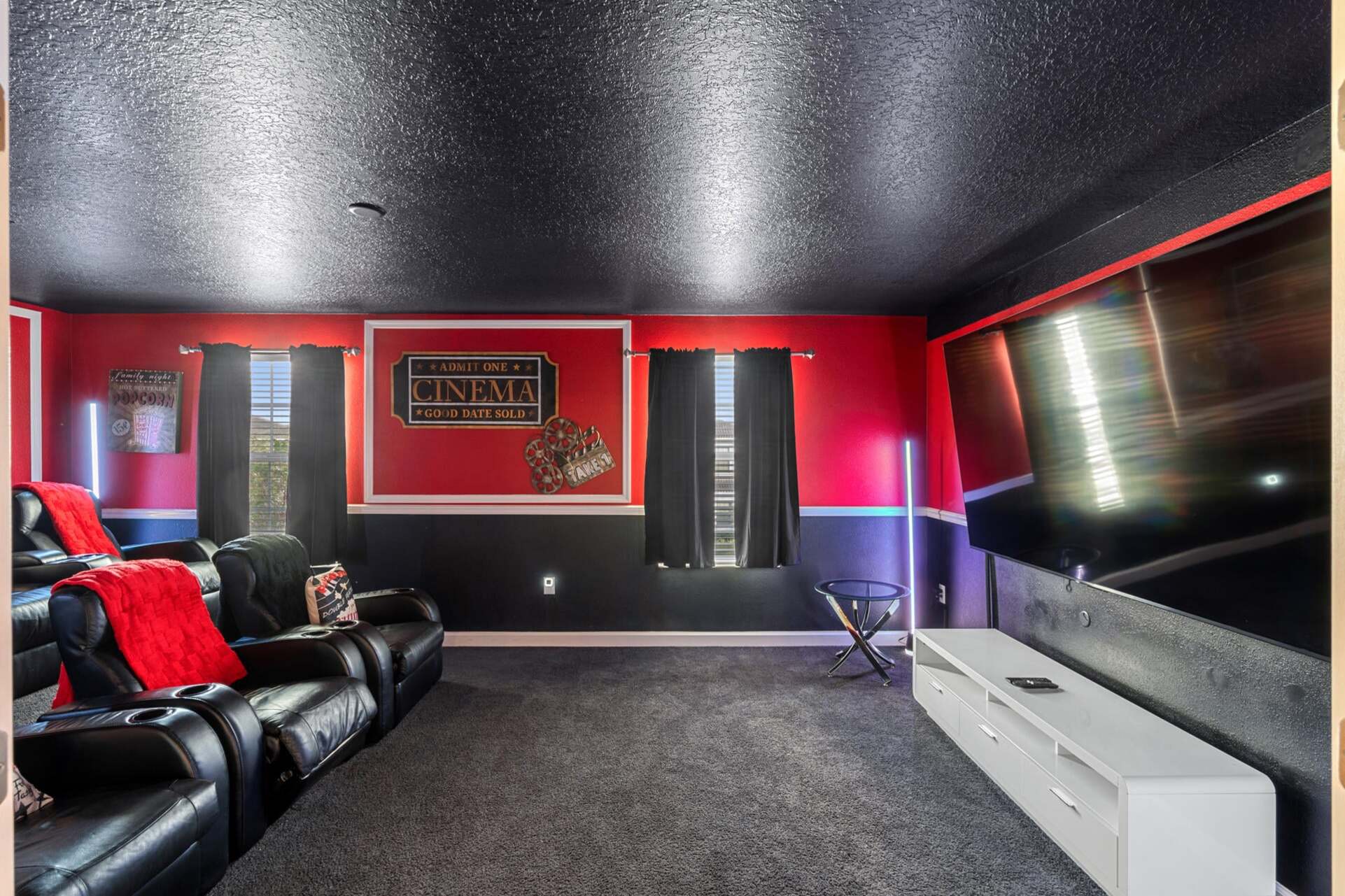 Theater Room Upstairs 100" Smart TV