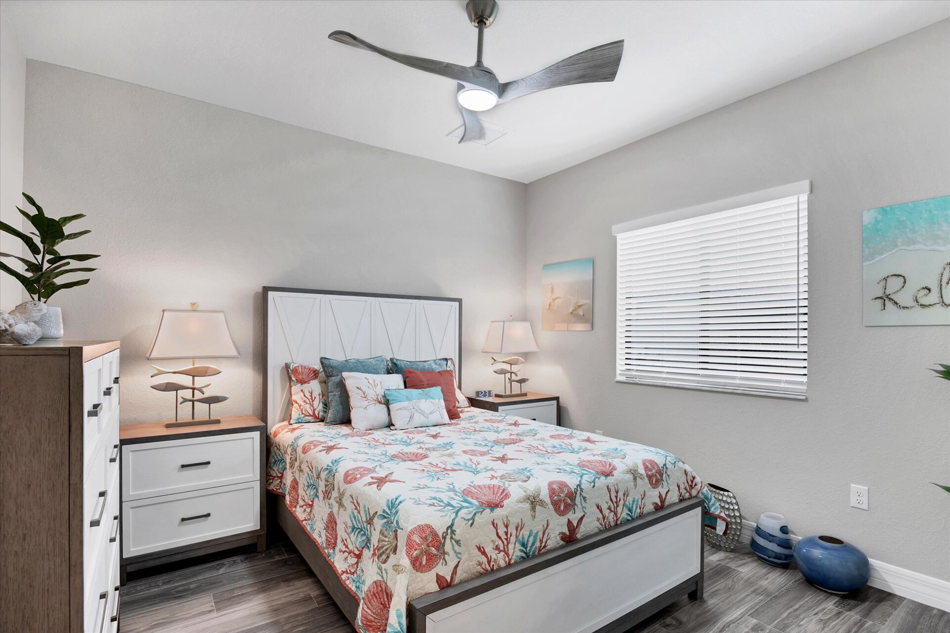 Guest bedroom 2 with a queen bed and 43-inch Smart TV