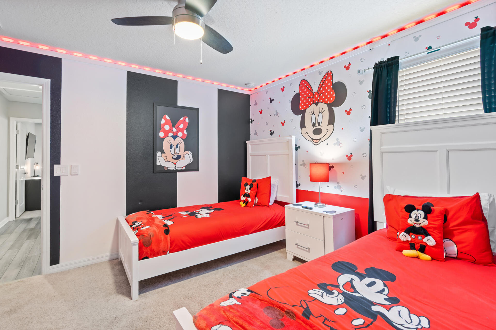 Two Twins Bedroom 8 Upstairs 43" Roku TV Mickey Theme