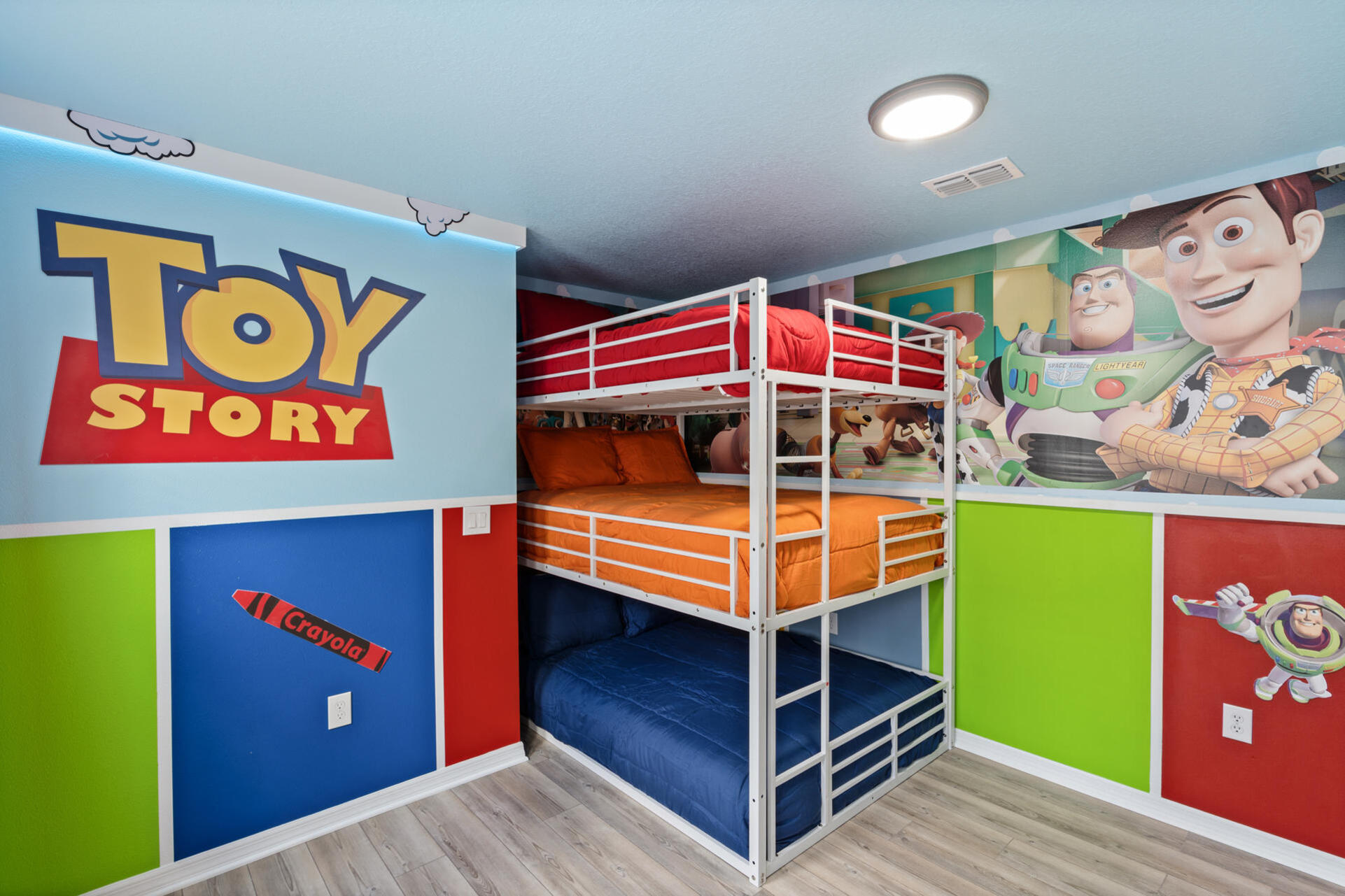 Three Double Bunks Bedroom 10 Upstairs Toy Story Theme