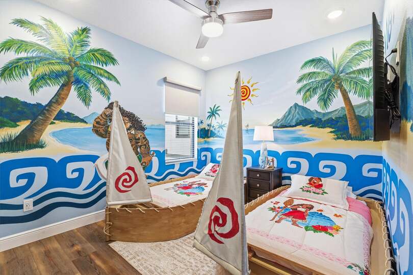 Two Twins Suite Bedroom 5 Upstairs Attached Bathroom
55" Smart TV - Moana Theme