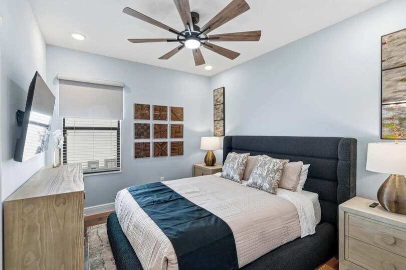 Queen Suite Bedroom 7 Upstairs Attached Bathroom
55" Smart TV