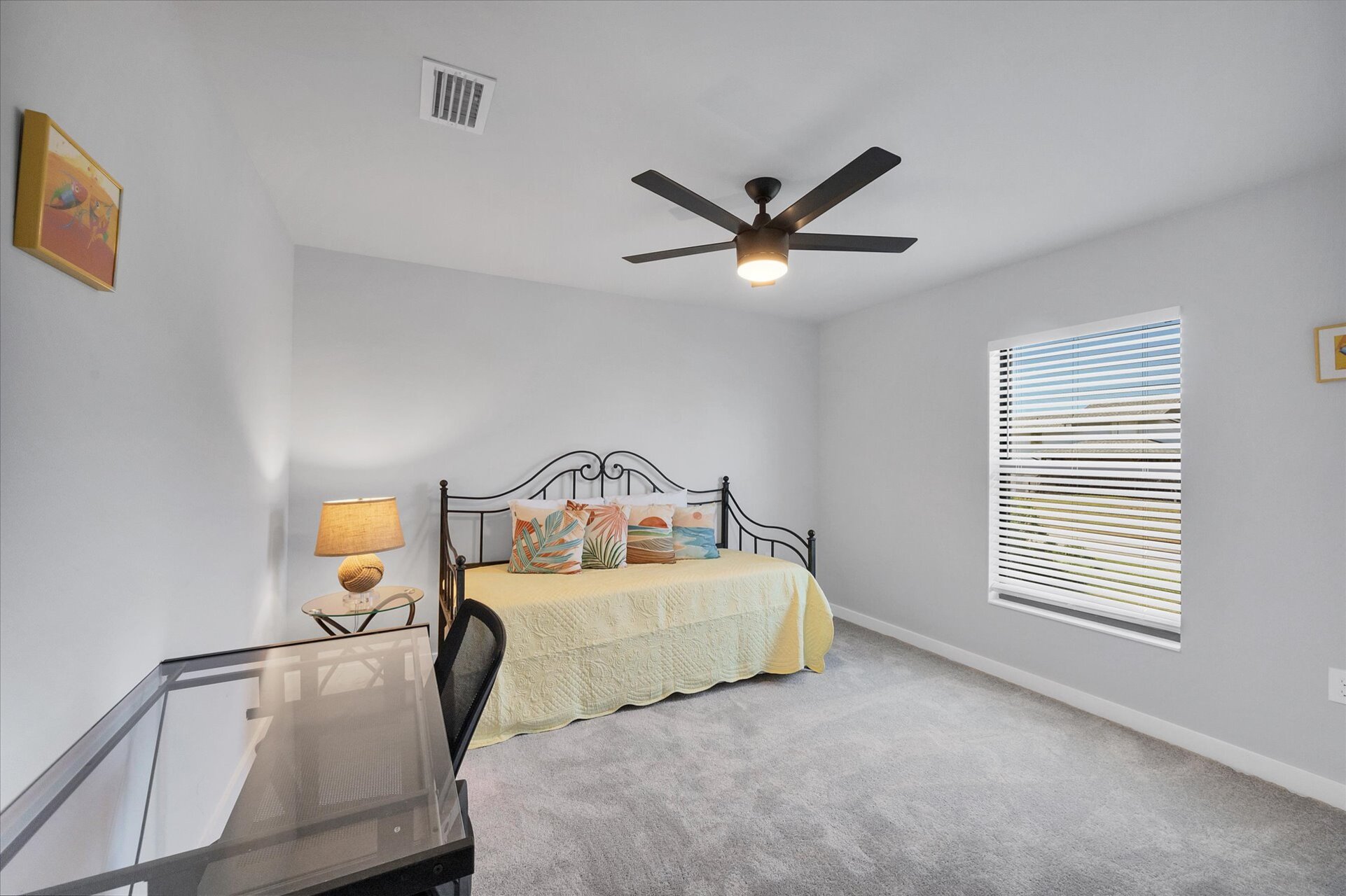 Guest bedroom 3 with double daybed, and desk & chair
