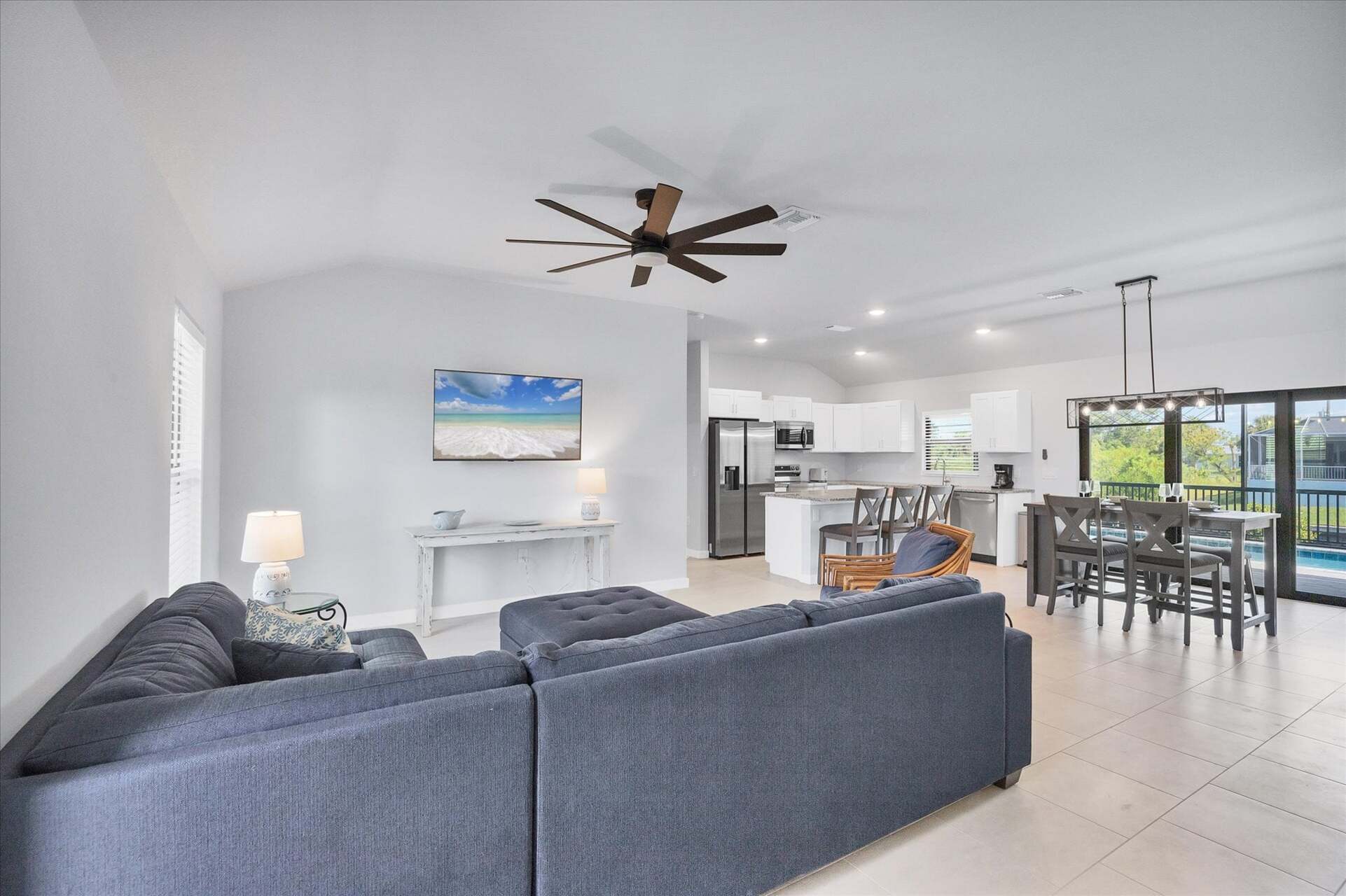 Bright, open living space.