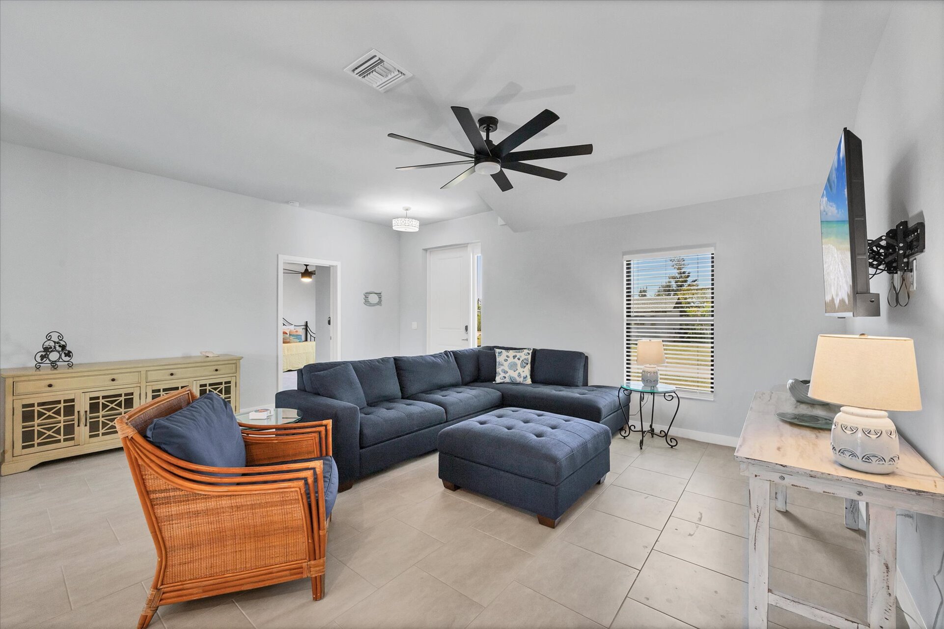 Bright, open living space.