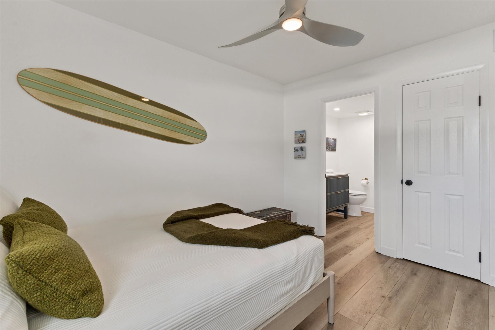 Queen bedroom with attached bathroom