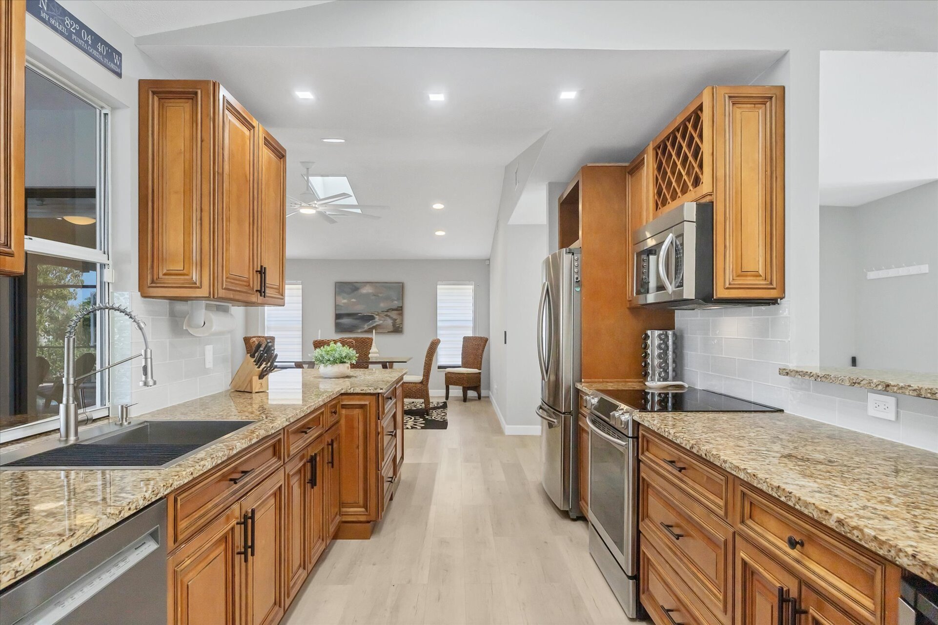Fully-Equipped kitchen with plenty of counter-top space and new stainless-steel appliances